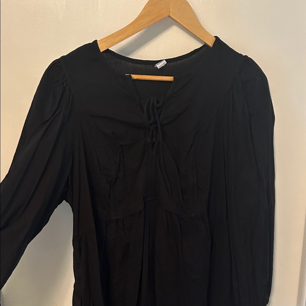 Black Long Sleeve Mini Dress